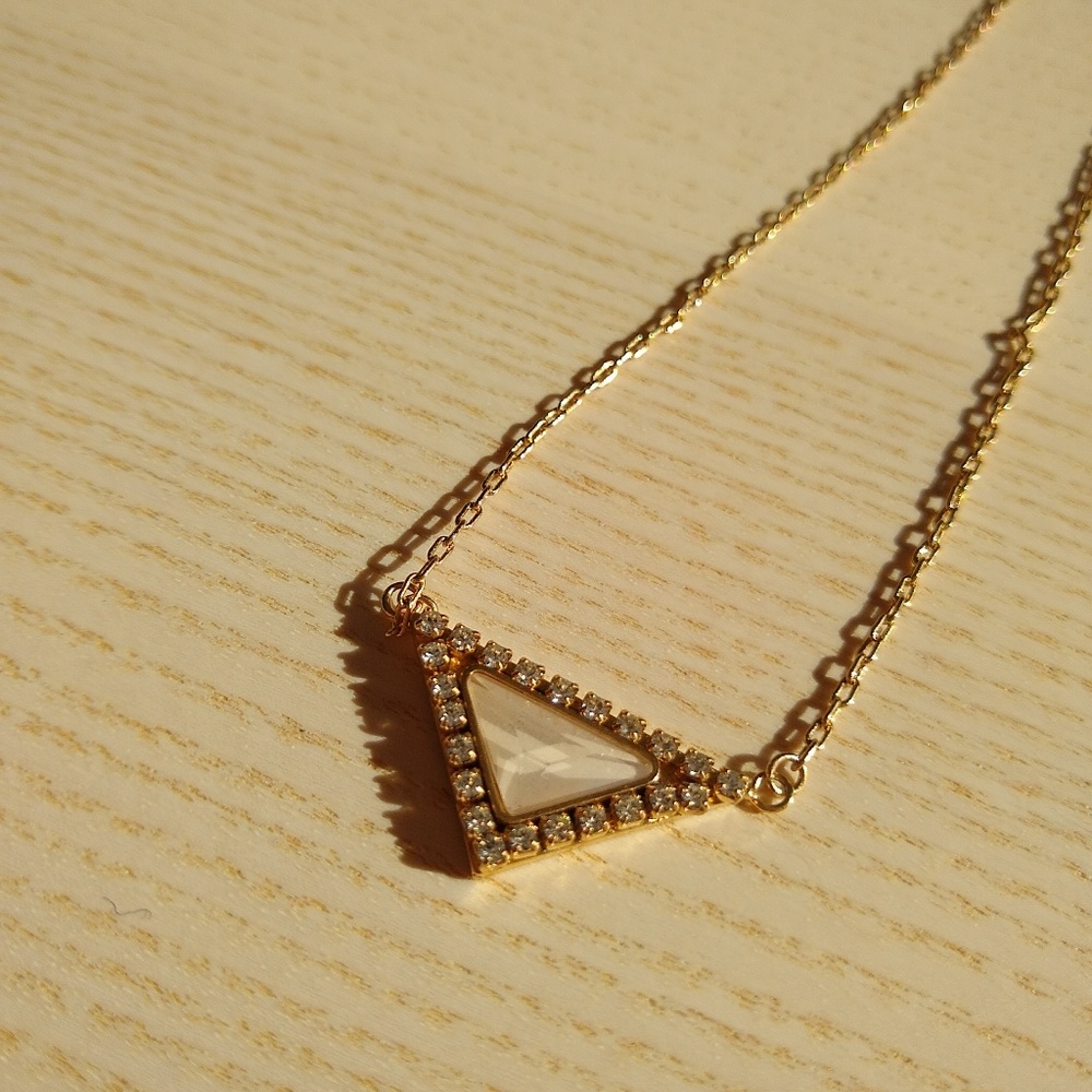 Shelly Brown Gold Swarovski Dainty Necklace
